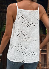 White tops,Plain Color tops,ROTITA White V Neck Strappy Camisole Top