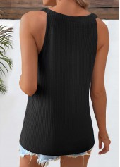 Black tops,Plain Color tops,ROTITA Black V Neck Short Sleeve Tank Top