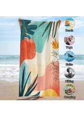 Multi Color accessories,Plants accessories,Leaf Print Multi Color Beach Blanket
