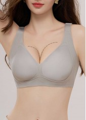 soutien-gorge push-up col V gris clair