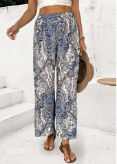 Multi Color bottoms,Tribal bottoms,Tribal Print Multi Color Straight Leg Elastic Waist Pants