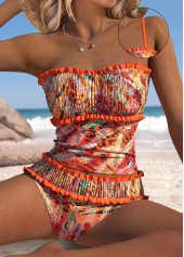 ensemble tankini taille moyenne léopard orange rotita