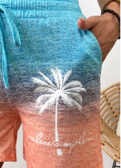 Multi Color bottoms,Ombre bottoms,Ombre Multi Color Straight Leg Elastic Waist Shorts