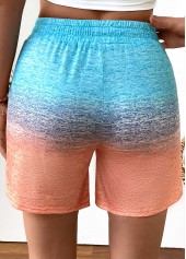 Multi Color bottoms,Ombre bottoms,Ombre Multi Color Straight Leg Elastic Waist Shorts