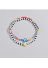 Multi Color jewelry,Heart Multi Color Polyresin Detail Anklets