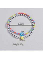 Multi Color jewelry,Heart Multi Color Polyresin Detail Anklets