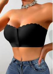 Black intimates,Plain Color intimates,Seamless Black Push Up Bandeau Bra