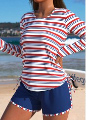 Rotita – Blau gestreiftes Tankini-Set mit mittlerer Taille