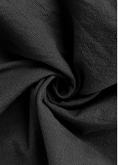 Black bottoms,Plain Color bottoms,Black Straight Leg Elastic Waist High Waisted Pants