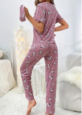 Dark Reddish Purple loungewear,Floral loungewear,Plants loungewear,Floral Print Dark Reddish Purple Lounge Top and Pants