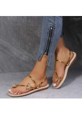 Golden shoes,Plain Color shoes,Golden Falt Toe Post Flip Flops