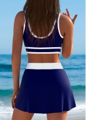 Royal Blue swimwear,Contrast Color swimwear,Thigh Slimmer Royal Blue High Waisted Bikini Set