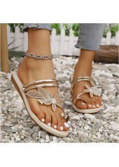 Golden shoes,Plain Color shoes,Golden Rubber Falt Toe Post Sliders