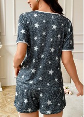 Blackish Green loungewear,Galaxy loungewear,Star Print Blackish Green Lounge Top and Shorts