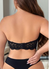 Black intimates,Black Color Lace Detail Bandeau Bra