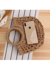 Light Camel accessories,Plain Color accessories,Light Camel Drawstring Crossbody Straw Bag