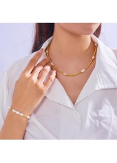Golden jewelry,Other jewelry,Golden Seed Beads Necklace and Bracelet
