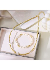Golden jewelry,Other jewelry,Golden Seed Beads Necklace and Bracelet