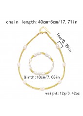 Golden jewelry,Other jewelry,Golden Seed Beads Necklace and Bracelet