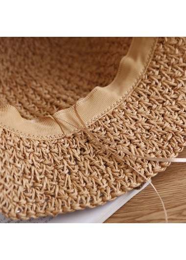 Dark Camel accessories,Plain Color accessories,Bowknot Design Dark Camel Visor Hat