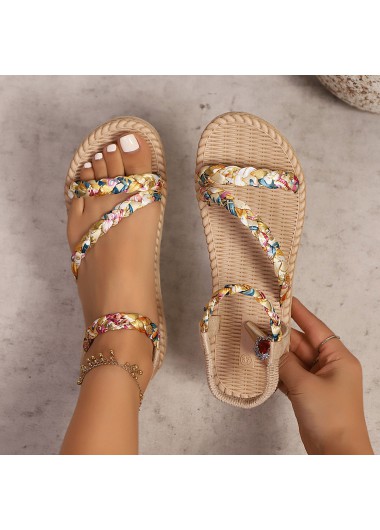 Light Camel shoes,Tribal shoes,Tribal Print Light Camel Falt Peep Toe