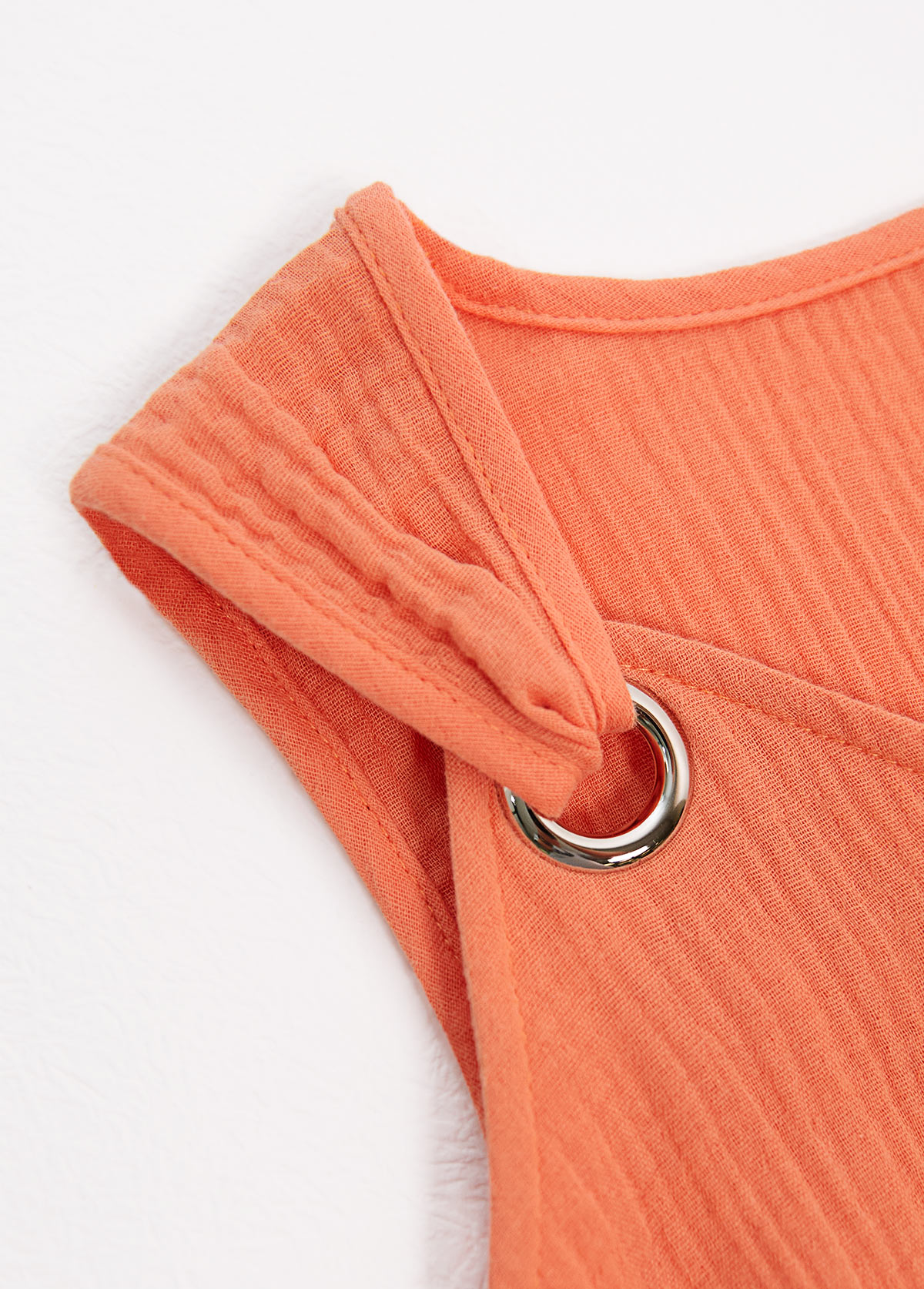 Orange dresses,Plain Color dresses,Everyday dresses,Casual dresses,ROTITA Breathable Orange A Line V Neck Sleeveless Dress