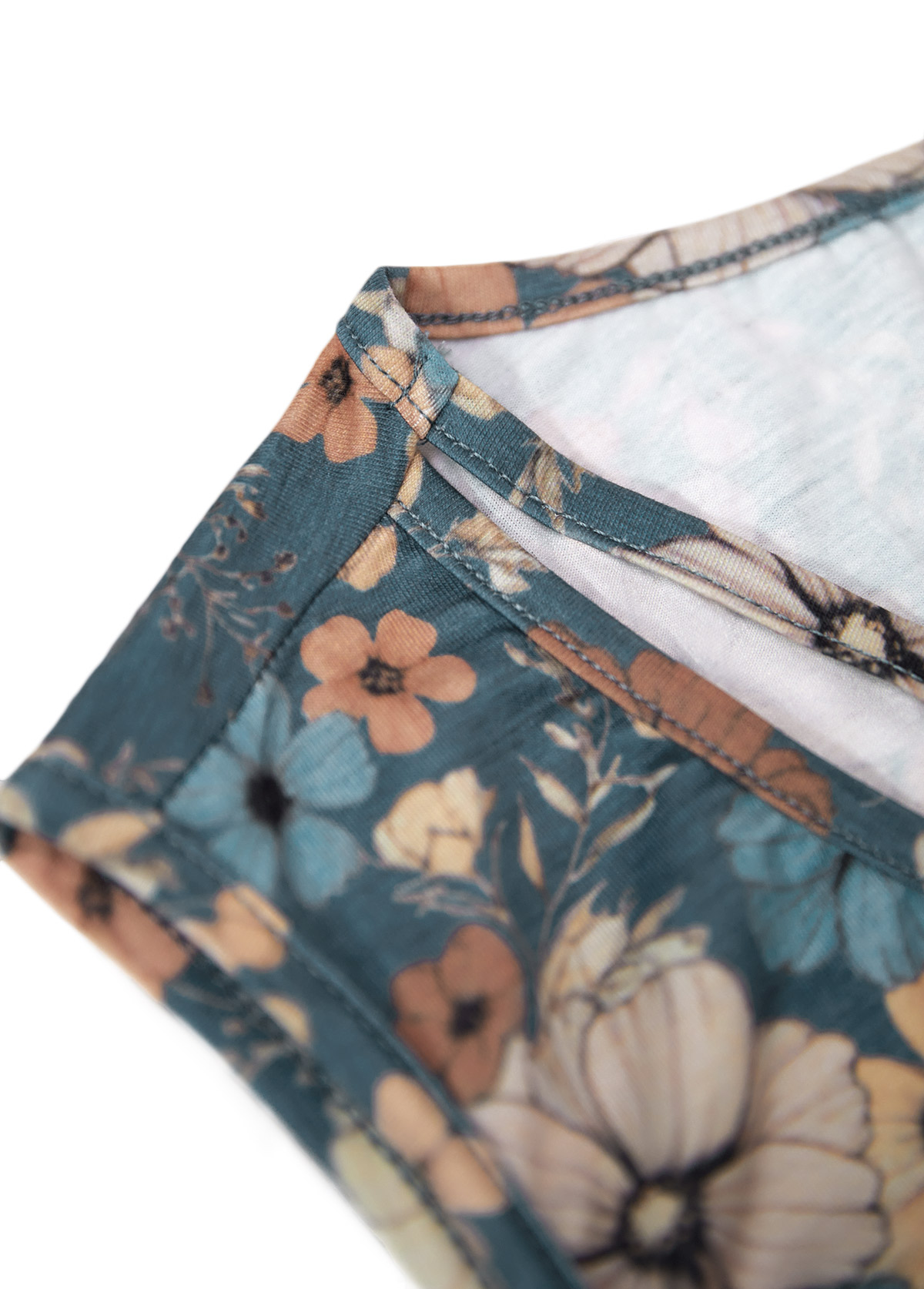 Multi Color tops,Floral tops,Plants tops,ROTITA Circular Ring Floral Print Multi Color Sleeveless Tank Top