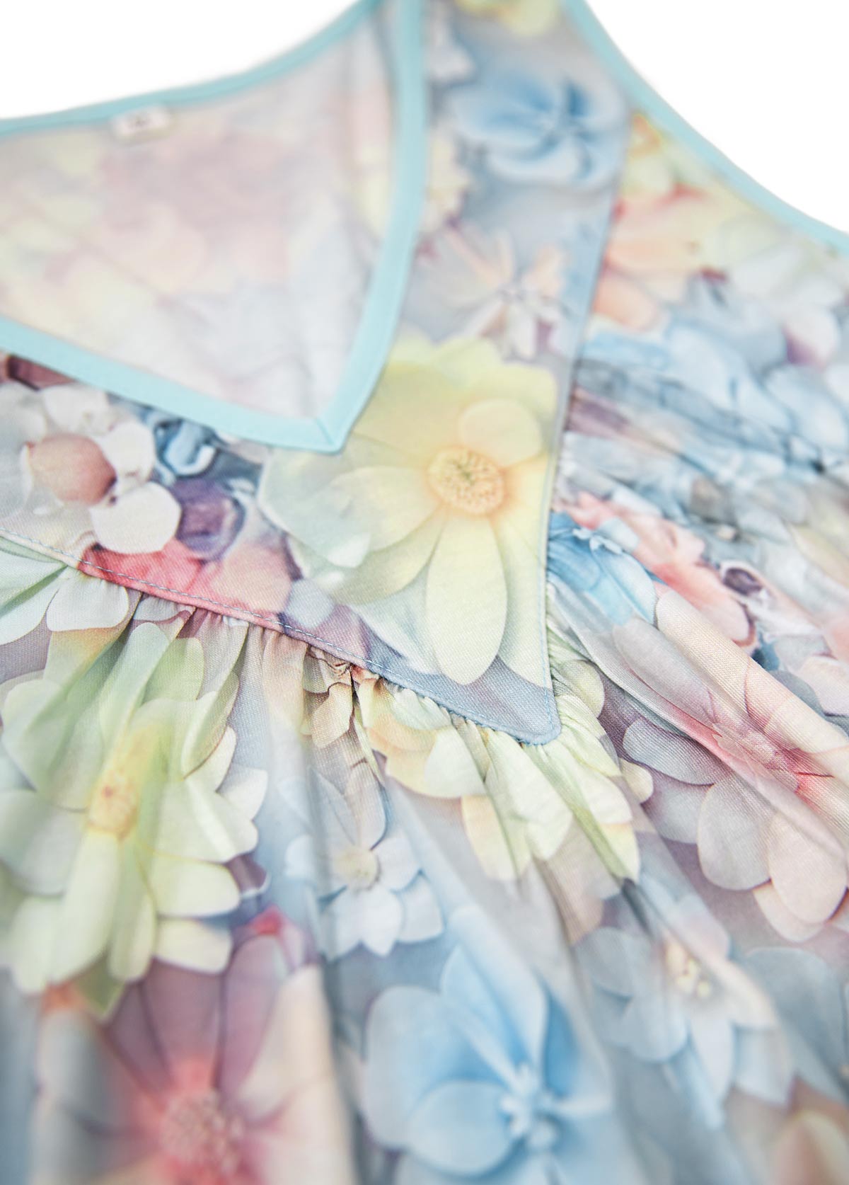 Light Blue plus size,Floral plus size,Plants plus size,ROTITA Plus Size Patchwork Light Blue Floral Print Tank Top