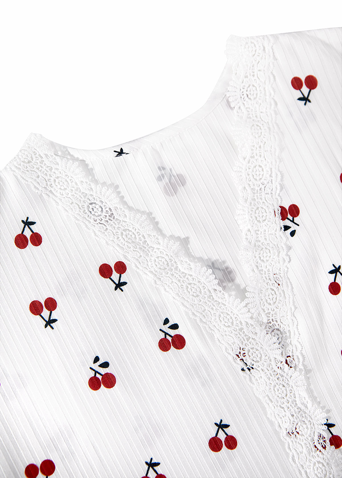 White loungewear,Plants loungewear,ROTITA Fruit Printing White V Neck Lounge Top and Pants