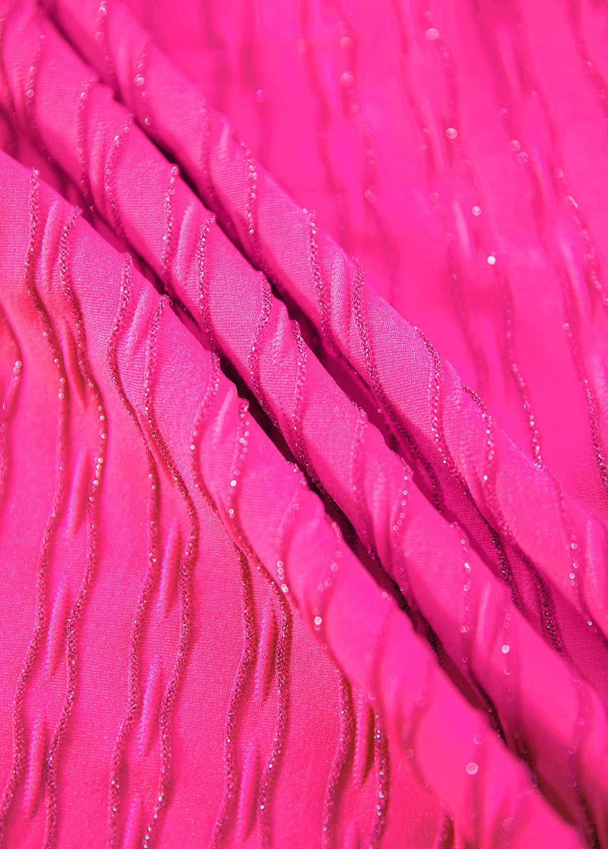 Hot Pink swimwear,Plain Color swimwear,ROTITA Jacquard Hot Pink Mid Waisted Tankini Set