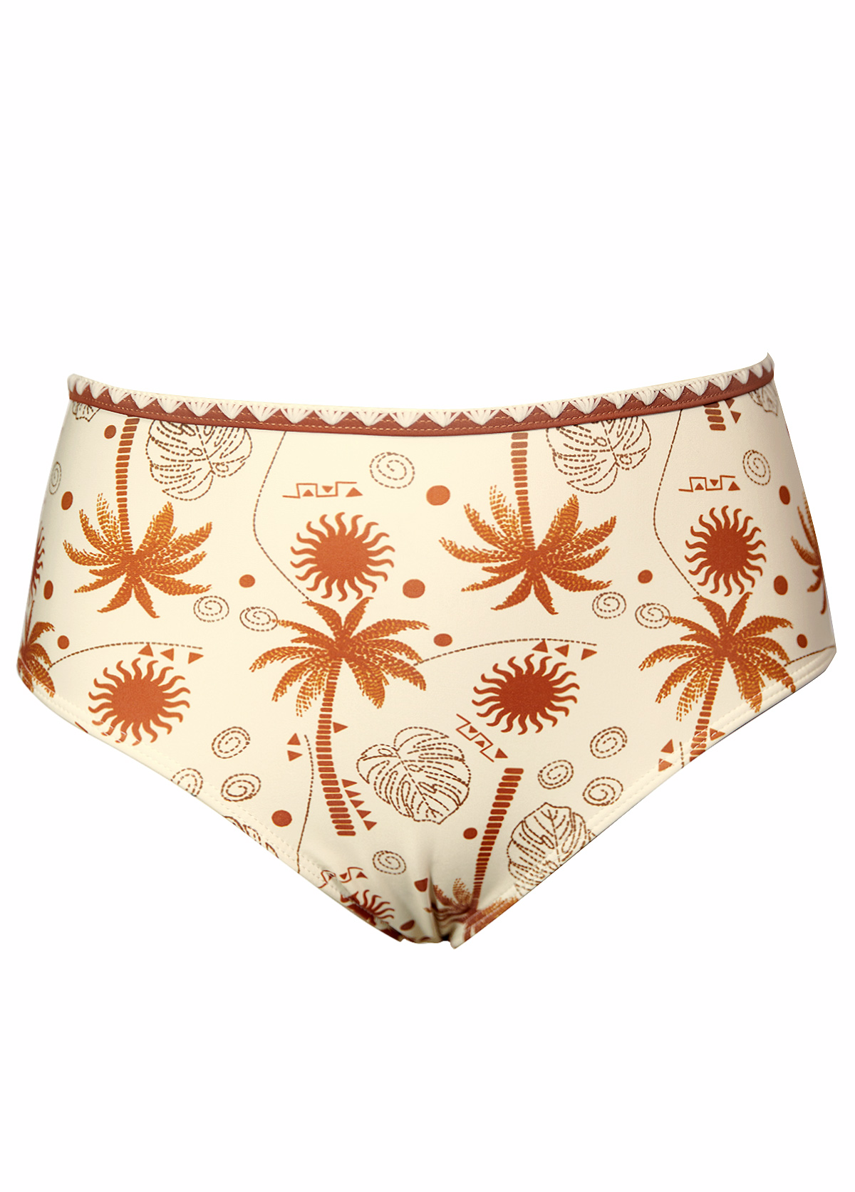 Beige swimwear,Plants swimwear,ROTITA Criss Cross Light Yellow Tropical Plants Print Tankini Set
