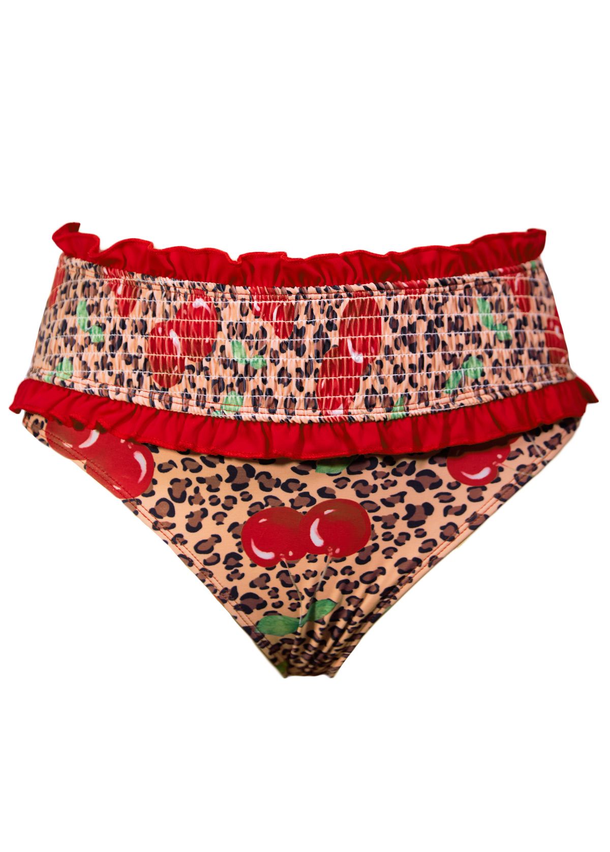 Red swimwear,Leopard swimwear,Animal Print swimwear,ROTITA Two Piece Red Leopard Mid Waisted Tankini Set