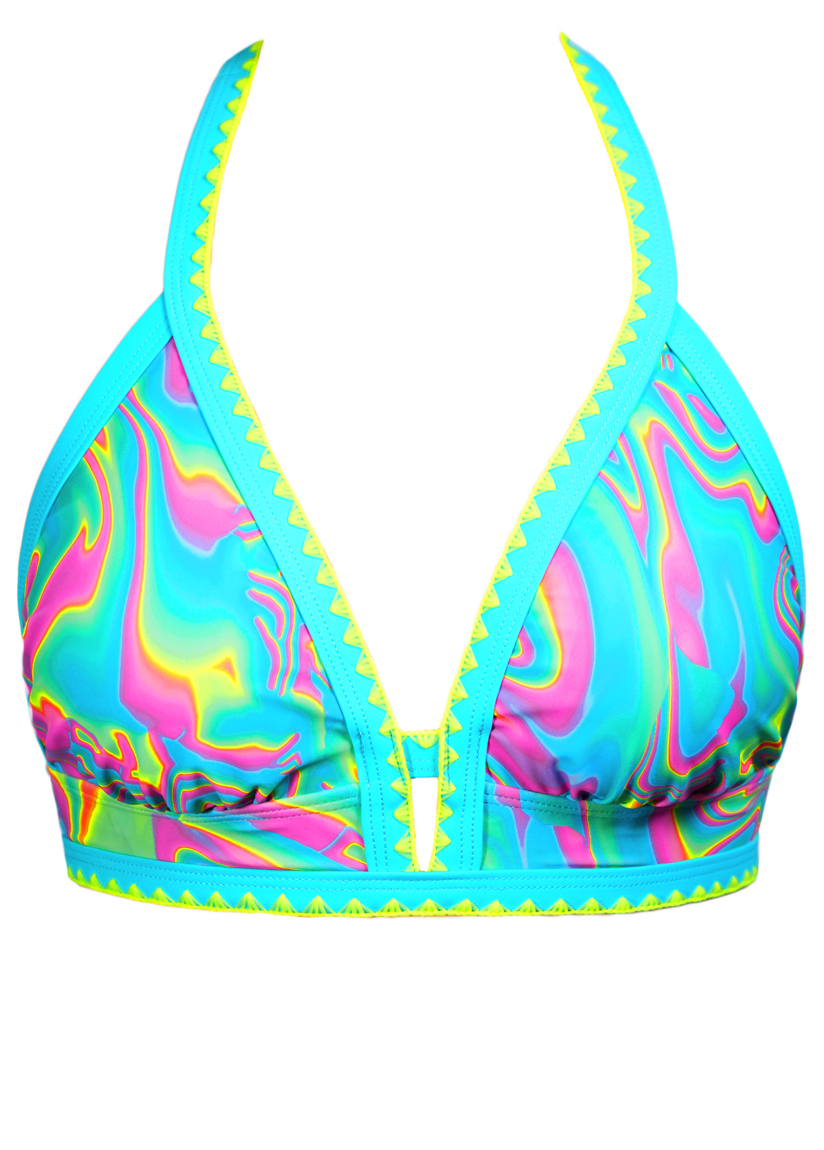 Multi Color swimwear,Ombre swimwear,ROTITA Two Piece Multi Color Ombre Mid Waisted Bikini Set