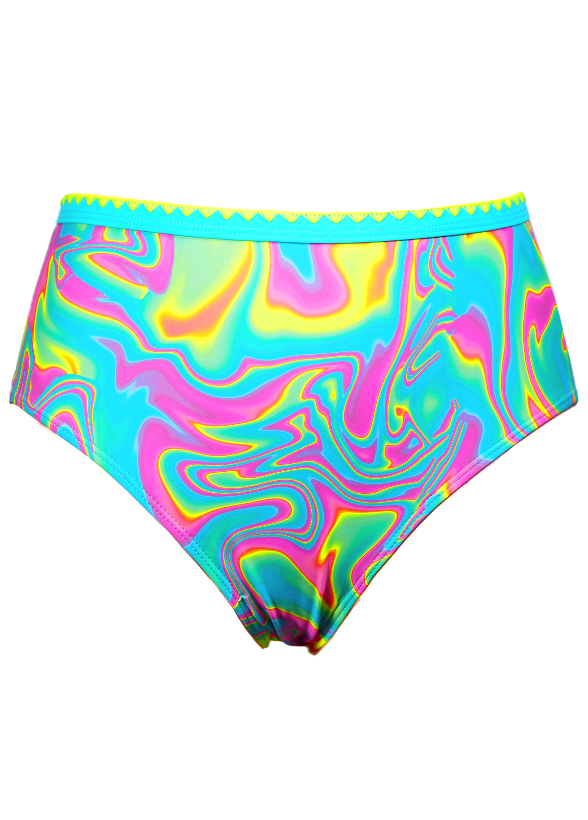 Multi Color swimwear,Ombre swimwear,ROTITA Two Piece Multi Color Ombre Mid Waisted Bikini Set