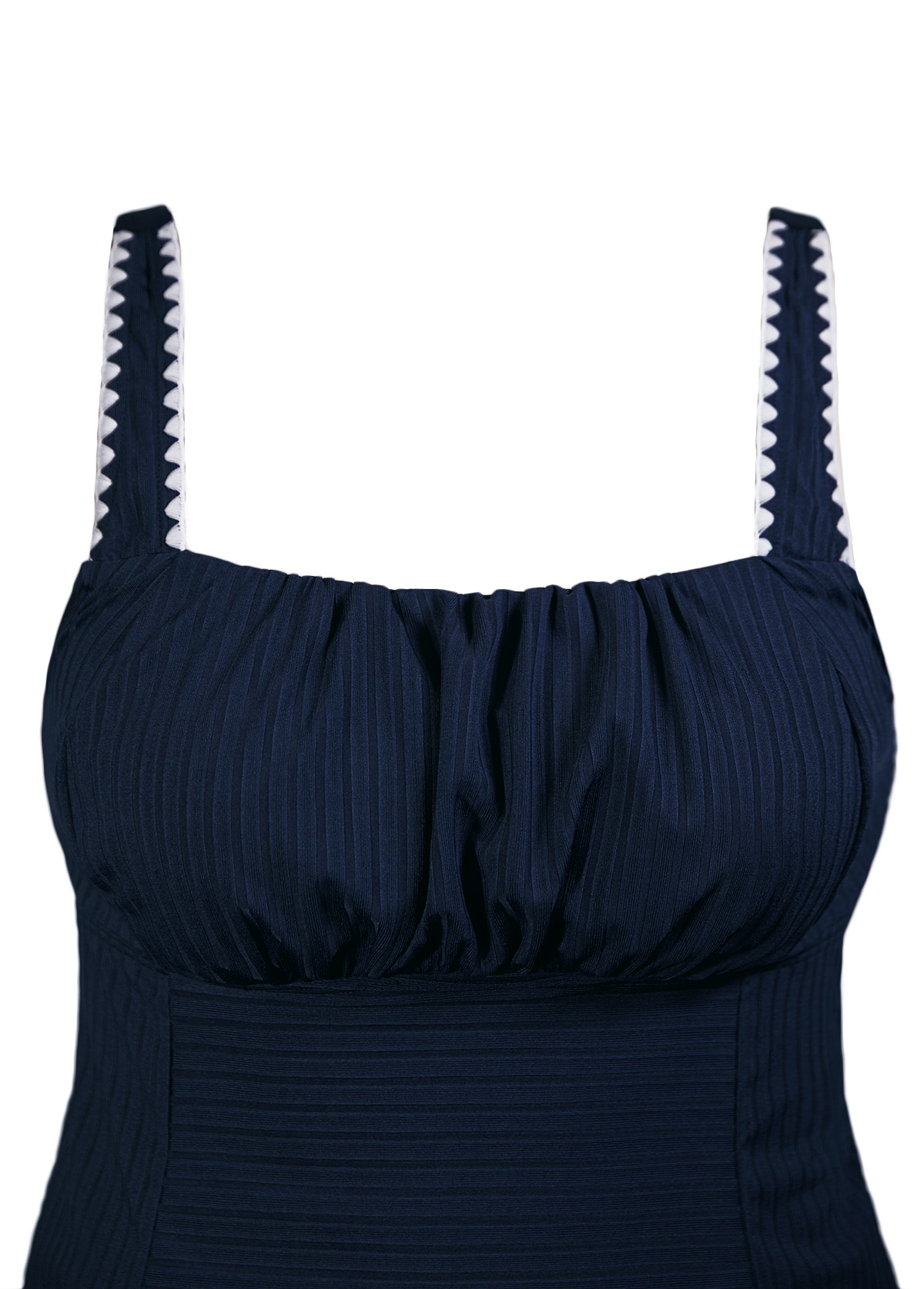 Navy swimwear,Paisley swimwear,ROTITA Contrast Binding Navy Paisley Print Mid Waisted Tankini Set