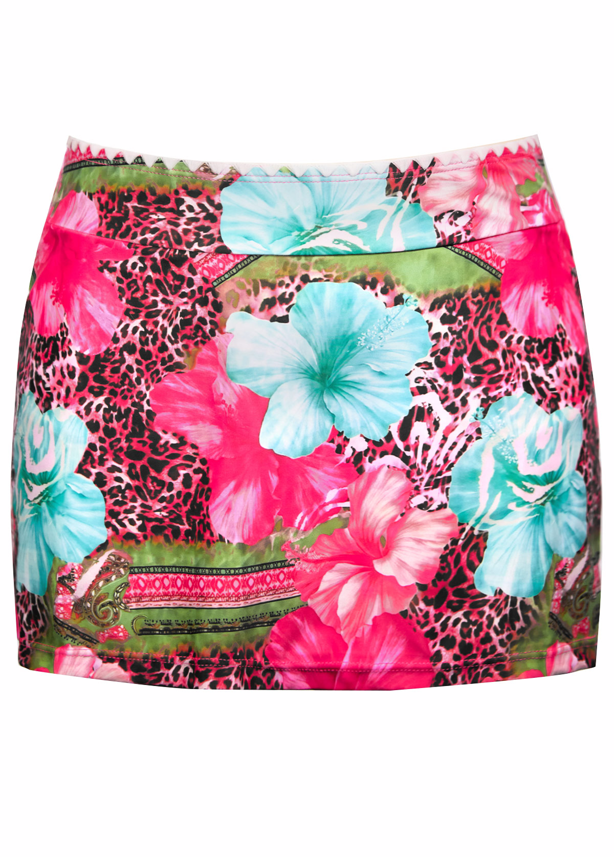 Hot Pink swimwear,Floral swimwear,Plants swimwear,ROTITA Contrast Binding Hot Pink Floral Print Tankini Set