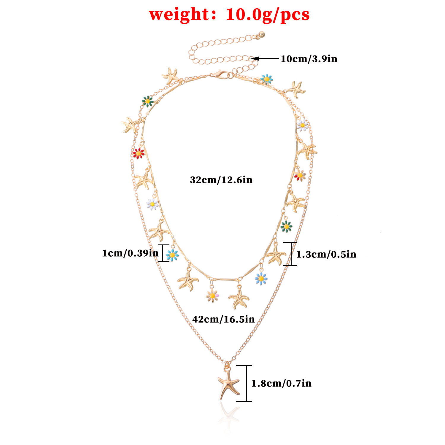 Golden jewelry,Golden Color Alloy Double Layer Necklace
