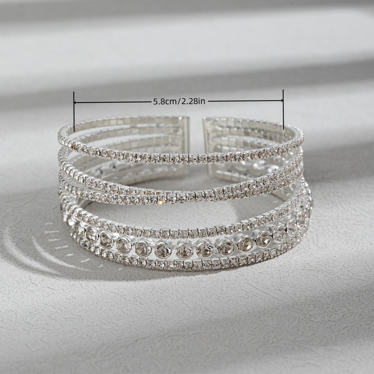 Silver jewelry,Silver Color Rhinestones Copper Material Bangle