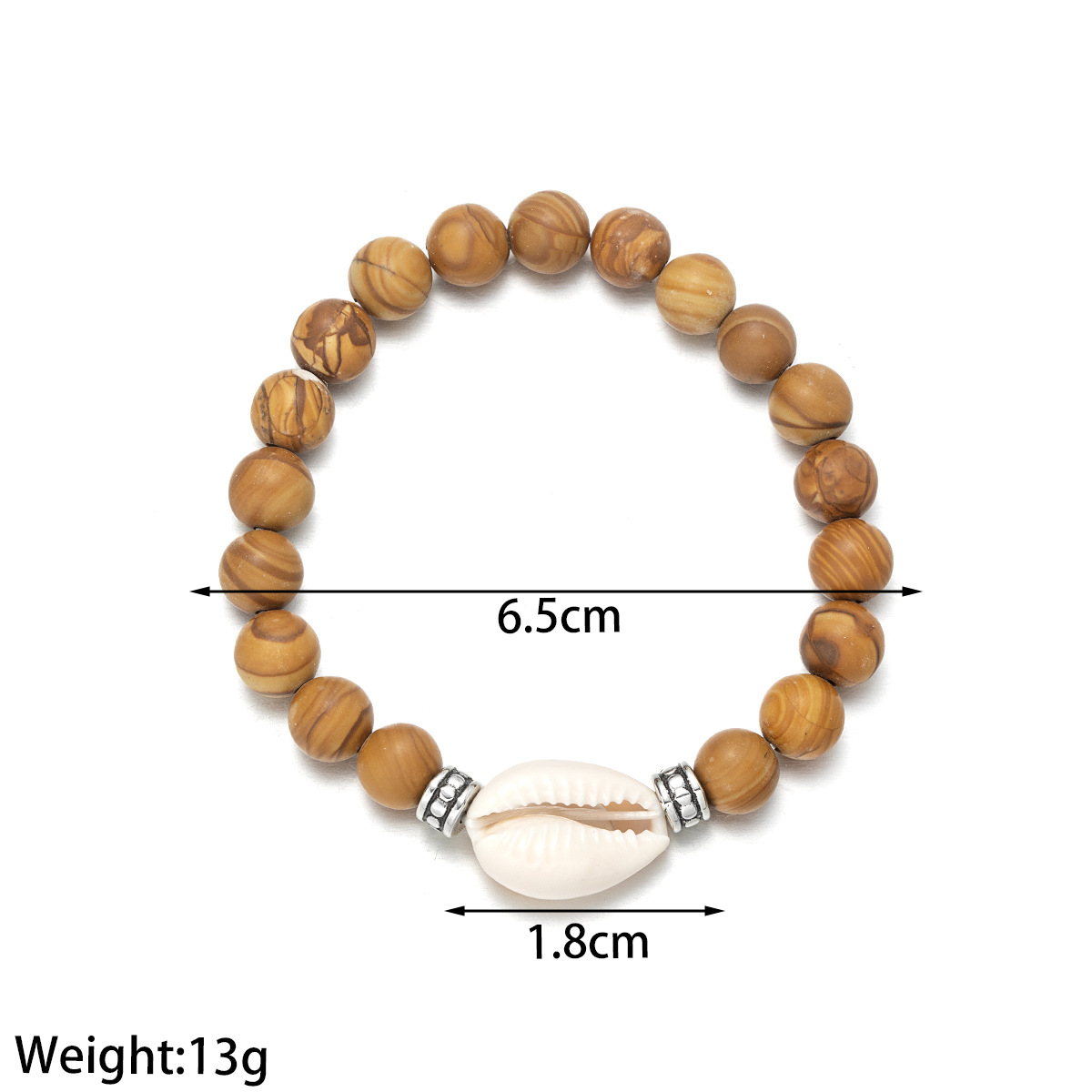 Light Coffee jewelry,Contrast Color jewelry,Light Coffee Shell Beaded Design Bracelet