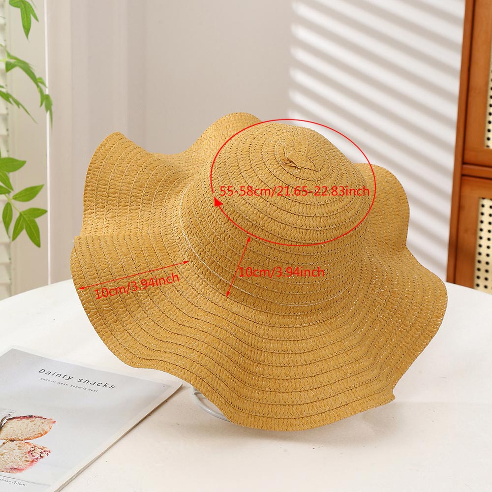 Gold accessories,Plain Color accessories,Gold Color Brim Straw Visor Hat