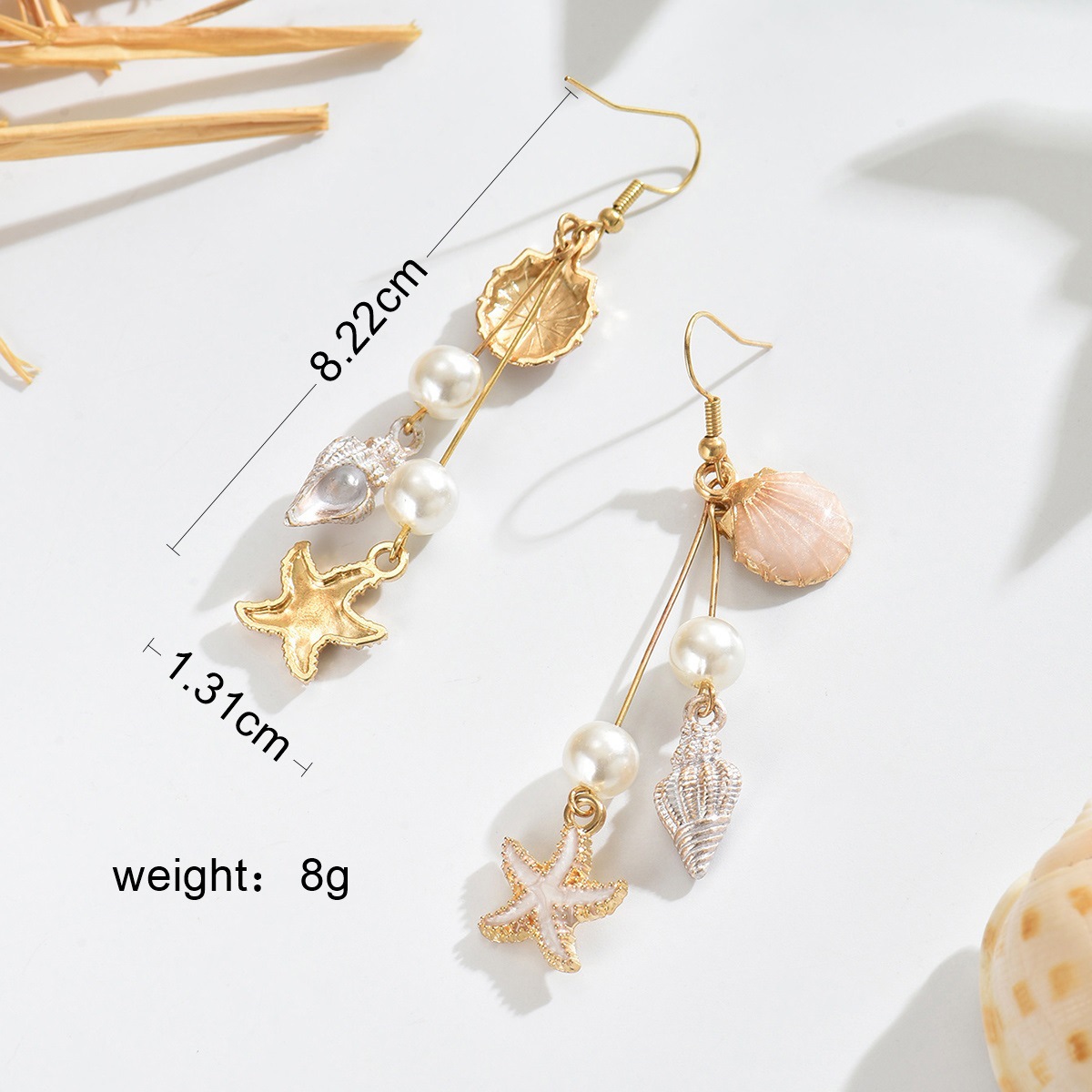 Dusty Pink jewelry,Animal Print jewelry,Shell Dusty Pink Pearl Alloy Earrings