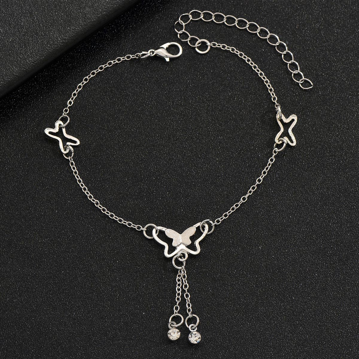 Silver jewelry,Silver Color Butterfly Iron Detail Anklet
