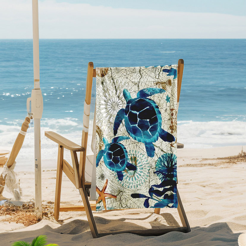 Peacock Blue accessories,Animal Print accessories,Marine Life Print Peacock Blue Beach Blanket