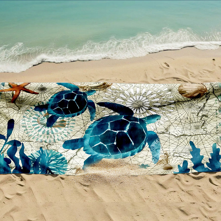 Peacock Blue accessories,Animal Print accessories,Marine Life Print Peacock Blue Beach Blanket