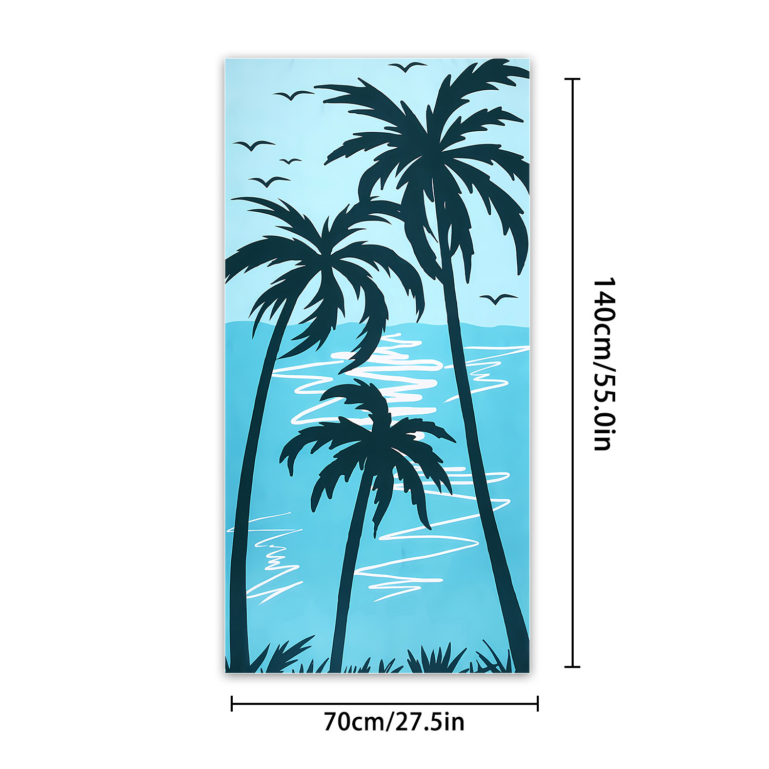 Sky Blue accessories,Plants accessories,Tropical Plants Print Sky Blue Beach Blanket