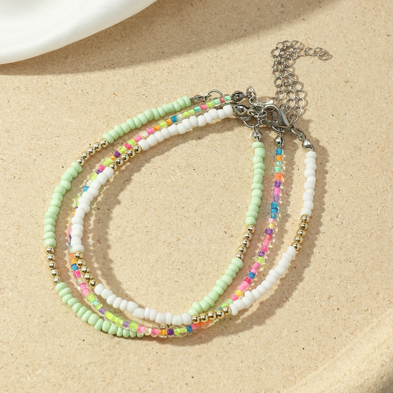 Light Green jewelry,Other jewelry,Light Green Seed Beads Anklet Set