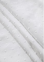 White tops,Plain Color tops,ROTITA Embroidery White Split Neck Short Sleeve T Shirt