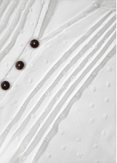 White tops,Plain Color tops,ROTITA Embroidery White Split Neck Short Sleeve T Shirt