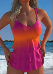 Rotita – Tankini-Set mit hoher Taille und rosa Ombré-Muster