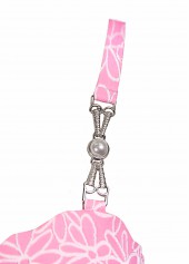 Pink swimwear,Plain Color swimwear,ROTITA Square Neck Jacquard Pink One Piece Swimdress